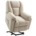 Fauteuil releveur électrique avec fonction massage et chauffage avec dossier inclinable, ports USB, télécommande, beige