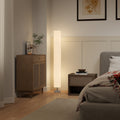Lampe lampadaire colonne sur pied moderne lumière tamisée 40 W 14L x 14l x 120H cm inox blanc