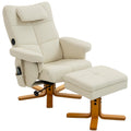 Fauteuil massant avec repose-pied, dossier inclinable jusqu'à 135°, coffre de rangement, télécommande