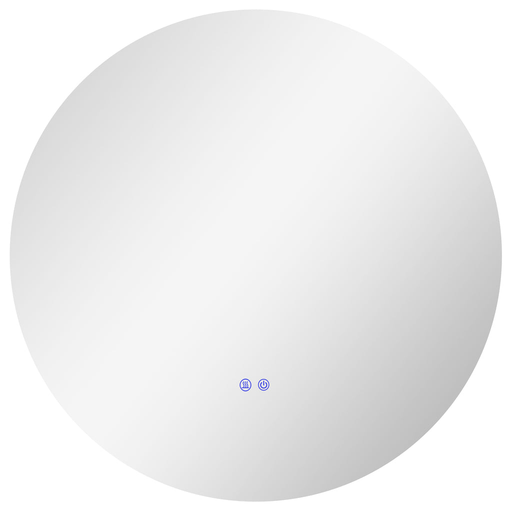 Miroir rond lumineux LED de salle de bain Ø 80 cm mural avec éclairage interrupteur tactile système antibuée