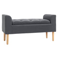Banc coffre rangement capitonné banquette avec accoudoirs, banc de rangement pour la chambre à coucher, entrée, salon, charge 130 Kg dim. 116 x 44 x 58 cm gris foncé