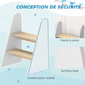 Marche pied enfant marchepied enfants 2 marches pour enfants 3 à 8 ans en bois charge max. 20 kg blanc