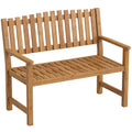 Banc de Jardin Banquette de Terrasse 2 Places Charge Max. 320kg Accoudoirs 112 x 64 x 92 cm Bois d'Acacia Naturel