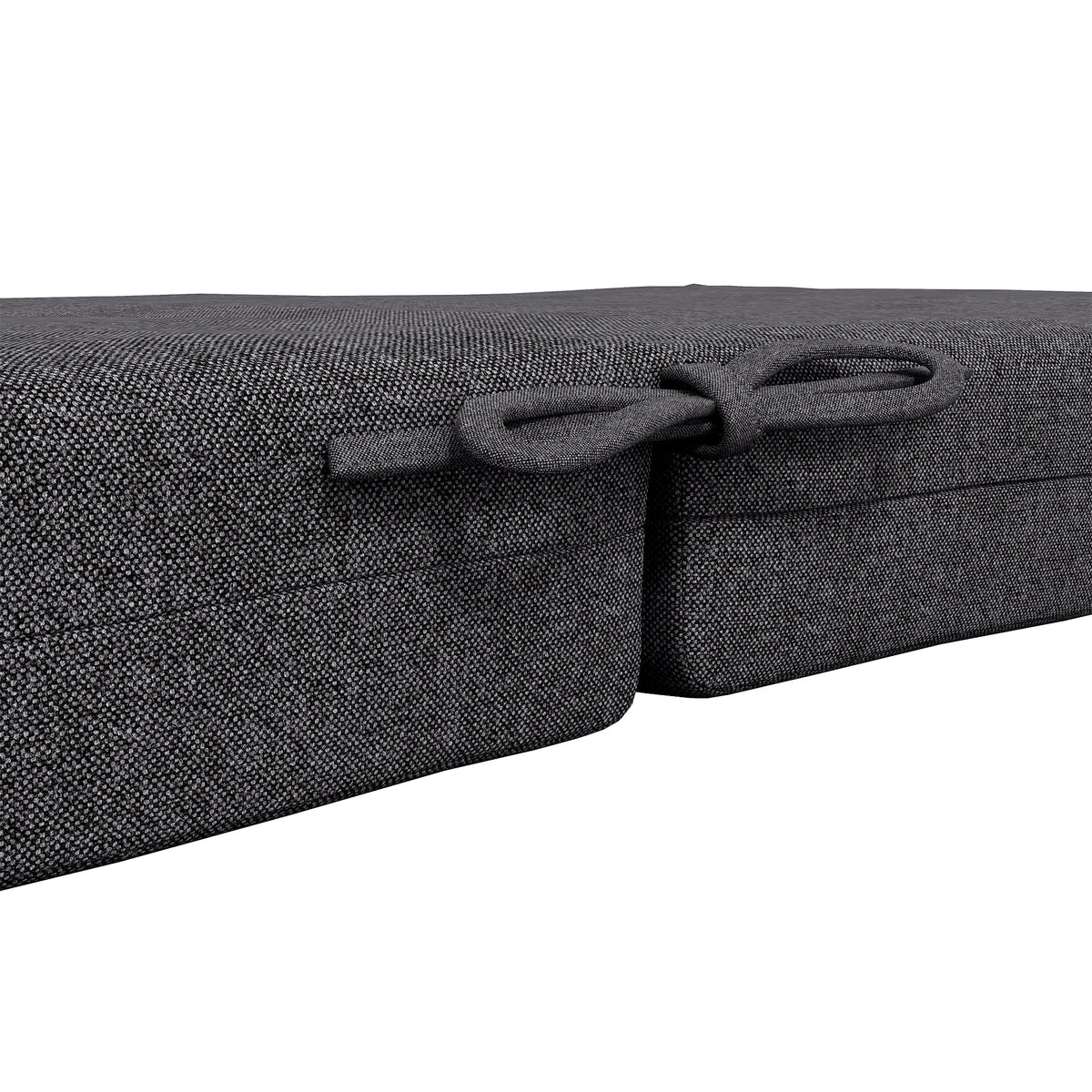 Lot de 2 coussins d'extérieur pour fauteuil chaise à dossier avec attaches rembourrage 8 cm, 112L x 51l cm, gris foncé