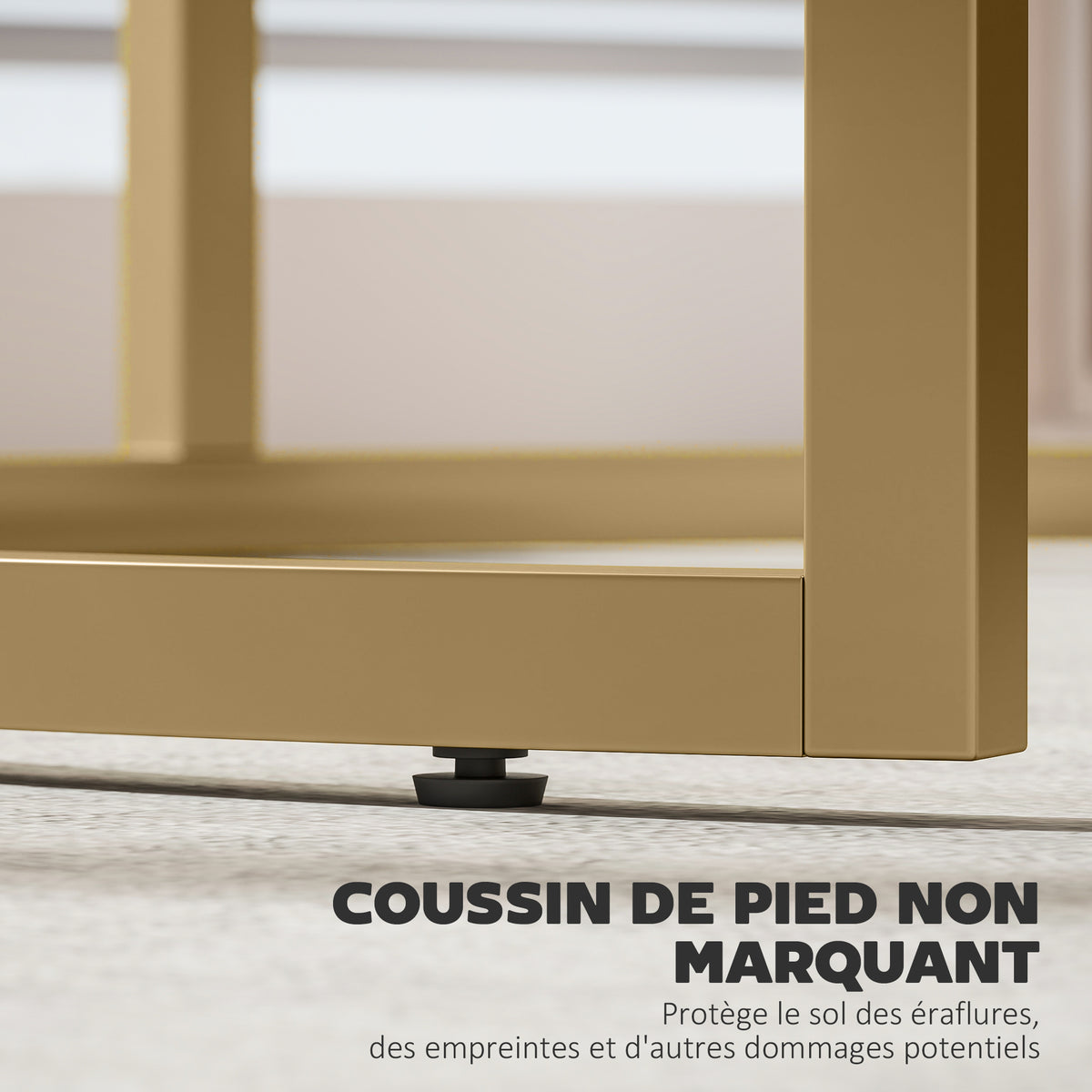 Lot de 2 tables basses gigognes empilable design industriel plateau imitation ciment pieds en métal blanc