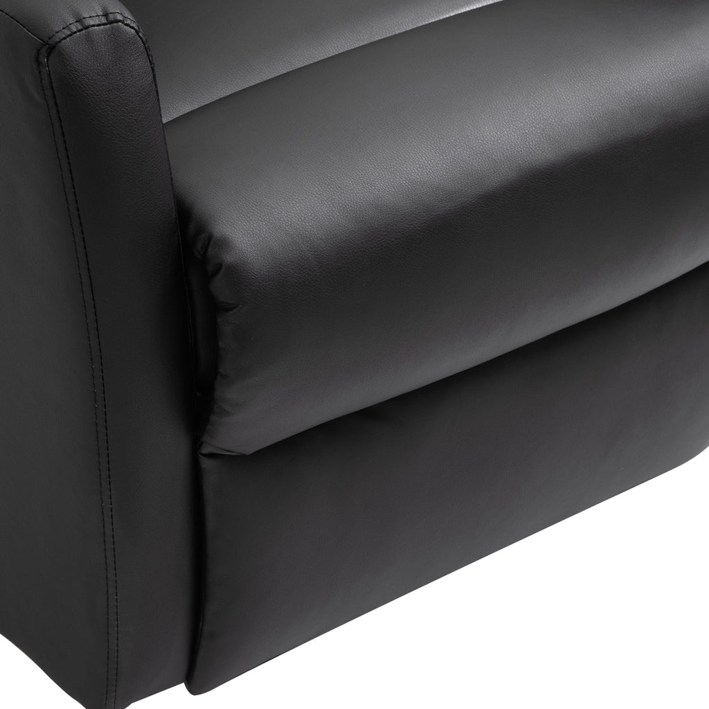 Fauteuil releveur électrique inclinable avec repose-pied ajustable et télécommande revêtement synthétique noir