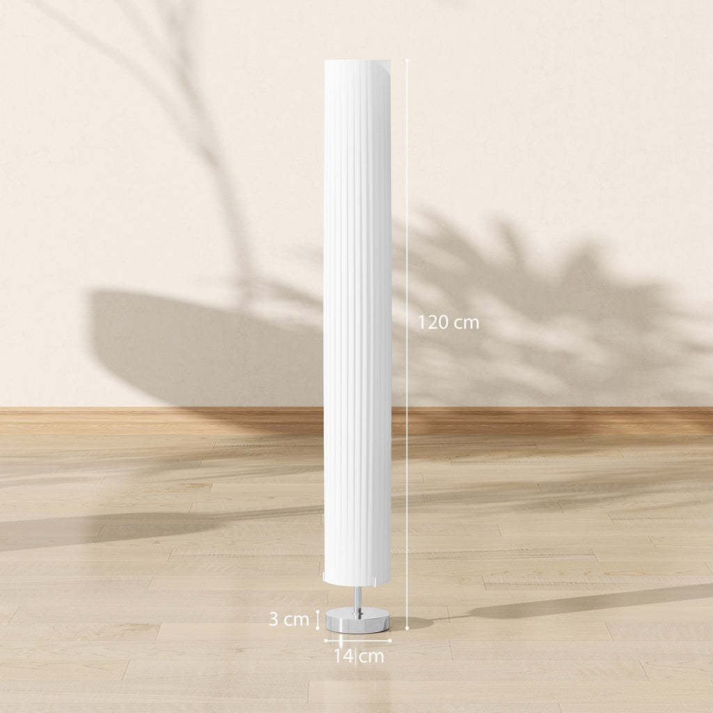 Lampe lampadaire colonne sur pied moderne lumière tamisée 40 W 14L x 14l x 120H cm inox blanc