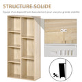 Meuble de rangement Bibliothèque étagère 7 cubes pour intérieur, salon, chambre - 50l x 24P x 106H cm, bois naturel