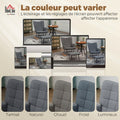 Fauteuil à bascule avec repose-pieds, rocking chair, assise large, dossier haut, coussin inclus, 64 x 89 x 90 cm, gris