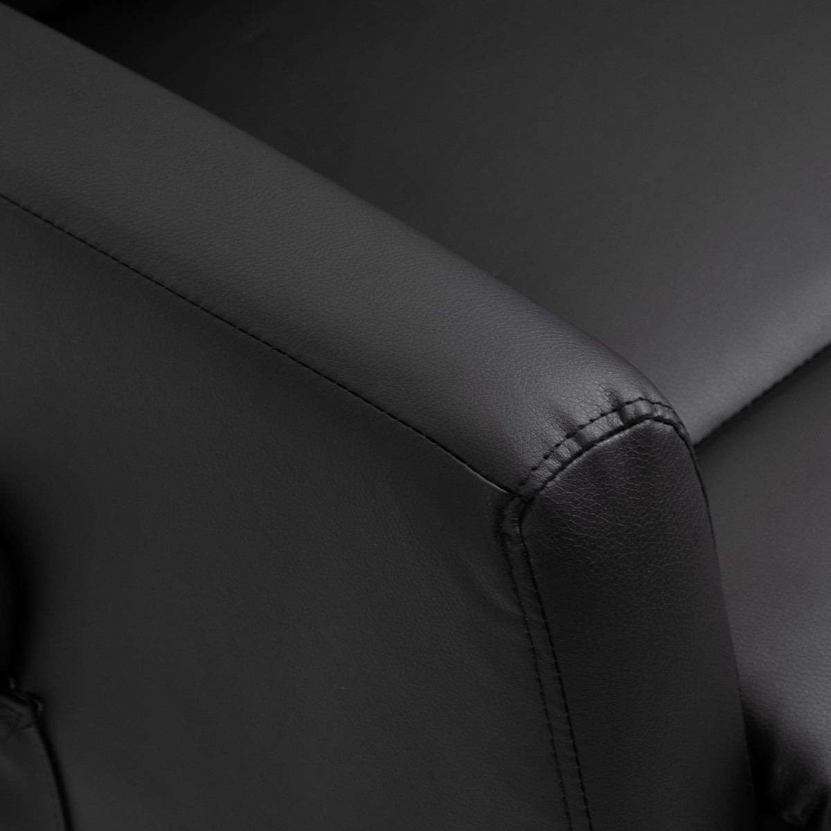 Fauteuil releveur électrique inclinable avec repose-pied ajustable et télécommande revêtement synthétique noir