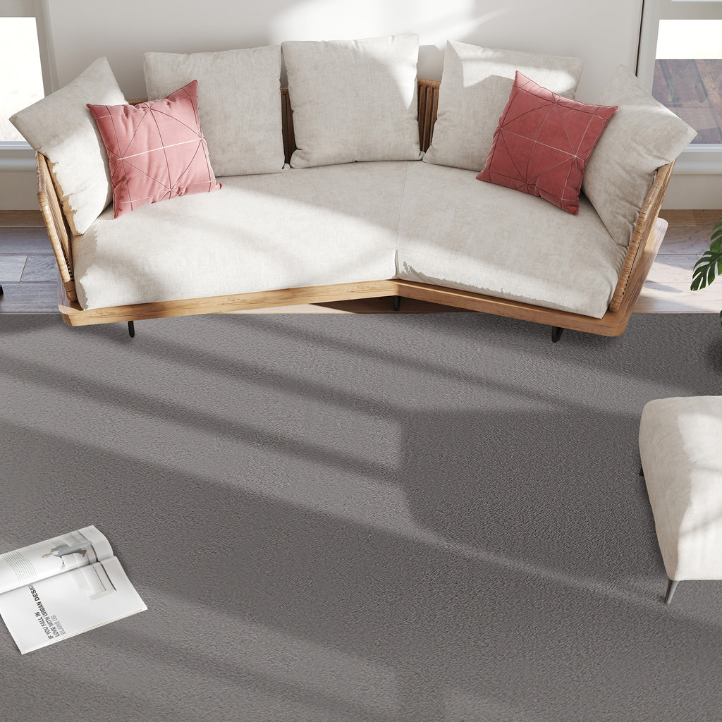 Tapis salon 200 x 140 cm tapis à poils longs, lavable en machine, antidérapant, en fausse fourrure, gris clair